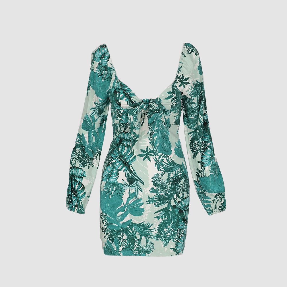 Guess - Ladies Long Sleeve Junglescape Dress