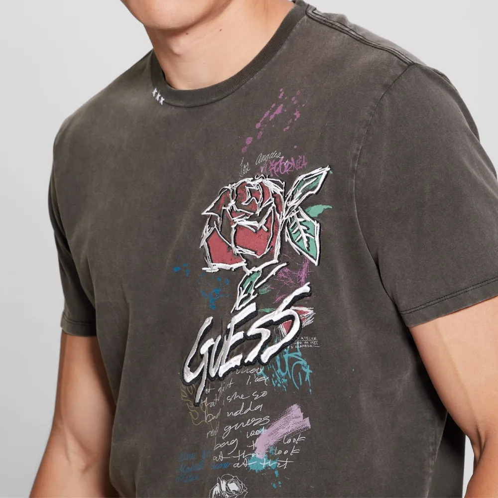 Graffiti Rose Washed Tee - Image 2